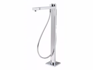 Freestanding bathtub faucet - Floor standing 1 hole brass bathtub mixer with hand shower by Tender rain - view 3